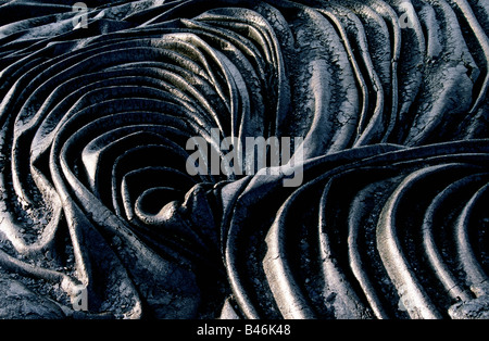 Lava Krustenbildung, Hawaiʻi-Volcanoes-Nationalpark, Hawaii, USA Stockfoto