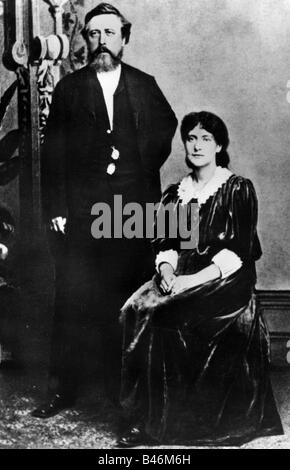 Liebknecht, Wilhelm, 29.3.1826 - 7.8.1900, deutscher Politiker (SPD), mit Eleanor Marx, USA, 1885, Stockfoto