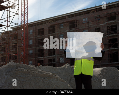 Architekt auf der Baustelle Stockfoto