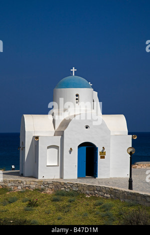 Sankt-Nikolaus-Kapelle von PERNERA BEACH in der Nähe von PARALIMNI, PROTARAS, Zypern Stockfoto