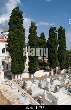 Griechische orthodoxe Friedhof in Pythagorion Samos Insel Griechenland 2008 Stockfoto