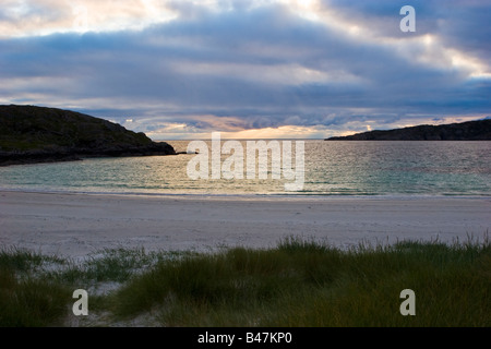 Sonnenuntergang in Achmelvich Bay Sutherland, Highlands Schottland Vereinigtes Königreich Großbritannien UK 2008 Stockfoto