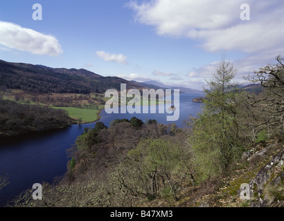 dh Queens View loch tummel STRATHTUMEL PERTHSHIRE Queen Victoria ViewPoint Lookout Highlands Tay Forest Park schottland Sommer schottische Landschaft Stockfoto