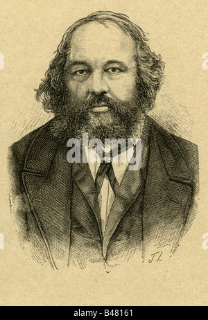 Portrait von Michail Alexandrowitsch Bakunin (18141876), ca 1860