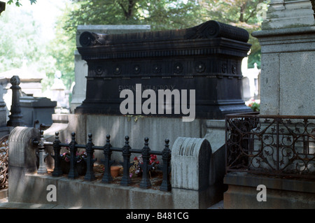 Delacroix, Eugene, 26.4.1798 - 13.8.1863, französischer Maler, sein Grab, Pere Lachaise Graveyard, Paris, Stockfoto