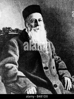 Dunant, Henry, 8.5.188 - 30.10.1910, Schweizer Philanthropin, Gründer des Internationalen Komitees vom Roten Kreuz (IKRK) 1963, halbe Länge, Holzgravur nach einer Fotografie, ca. 1900, Stockfoto