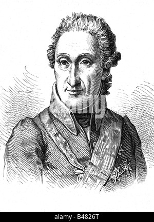 Ferdinand I 12.1.1751 - 4.1.188, König der Beiden Sizilien 22.12.187 - 4.1.187, Porträt, Gravur, 19. Jahrhundert, Bourbon, König Ferdinando IV. Von Neapel 5.10.1759 - 27.12.1805, napoleonische Kriege, Italien, Sizilien, Stockfoto