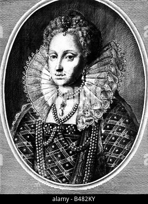 Elizabeth I, 7.9.1533 - 24.3.1603, Königin von England seit dem 17.11.1558, Porträt, Kupferstich, etwa aus dem 16. Jahrhundert, Artist's Urheberrecht nicht gelöscht werden Stockfoto