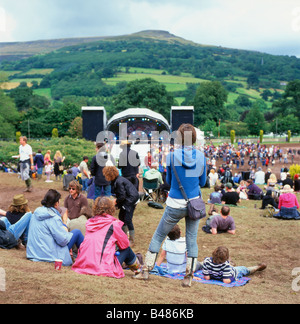 Blick auf The Green Man Festival am Glanusk nahe Crickhowell in der Nähe von Abergavenny Wales UK KATHY DEWITT Stockfoto