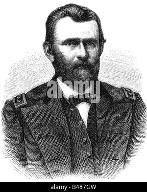 Grant, Ulysses S., 27.4.1822 - 23.7.1885, amerikanischer General und Politiker, Commandin General of the United States Army 1864 - 1869, Porträt, Holzgravur, 19. Jahrhundert, Stockfoto