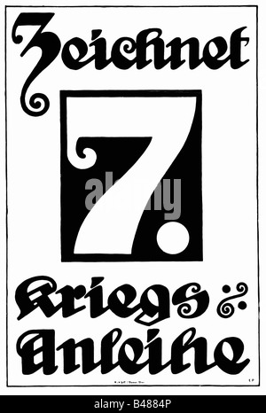 Veranstaltungen, Erster Weltkrieg / erster Weltkrieg, Österreich, Plakat "Zeichnet 7. Kriegsanleihe" (Kauf der 7. Kriegsanleihe), November 1917, Stockfoto