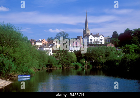 Riverside Blick auf Ross-on-Wye Stockfoto