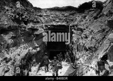 Ereignisse, Erster Weltkrieg/erster Weltkrieg, Westfront, Barbarossa-Höhle in der Nähe von Chavignon, Frankreich, ca. 1917, Stockfoto