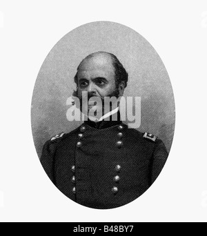 Burnside, Ambrose Everett, 23.5.1824 - 13.9.1881, amerikanischer General, Porträt, Stahlstich, Jahrhundert, Artist's Urheberrecht nicht geklärt zu werden. Stockfoto