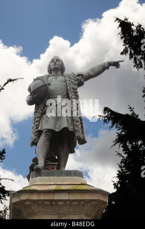 Statue von Cristoforo Colombo Christopher Colombus Salamanca Spanien Stockfoto