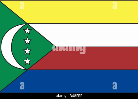 Heraldik, Wappen, Komoren, Nationalflagge, eingeführt: 2003 Additional-Rights - Clearance-Info - Not-Available Stockfoto