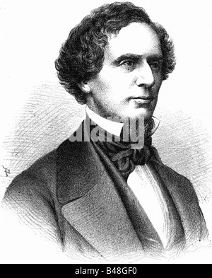 Davis, Jefferson, 3.6.1808 - 9.12.1889, US-amerikanischer Politiker, Präsident der Vereinigten Staaten von Amerika, 18.2.1861 - 10.5.1865, Porträt, Gravur, 19. Jahrhundert, Stockfoto