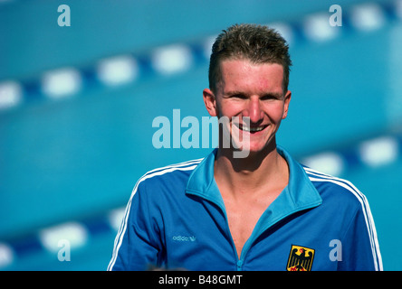 Groß, Michael, * 17.6.1964, deutscher Sportler, Schwimmen, Porträt, Olympische Spiele, Los Angeles, 1984, Stockfoto
