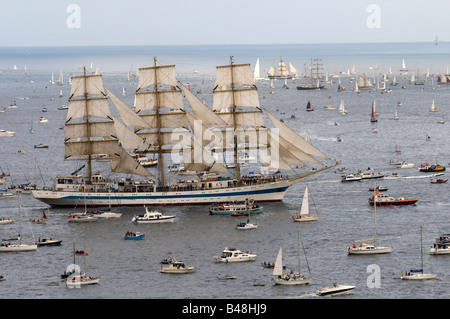 Russisches Schiff Mir. "Funchal 500 tall Schiffe Regatta". Cornwall. UK Stockfoto