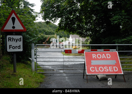 Ford am Fluß Wyre Llanrhystud Cerdigion geschlossen Stockfoto