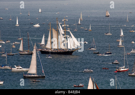 "Funchal 500 tall Schiffe Regatta". Cornwall. UK Stockfoto