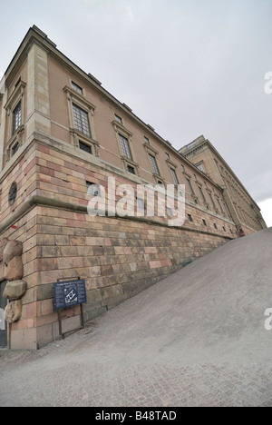 Eine Wand des königlichen Palastes des schwedischen Königs in Stockholm Schweden Stockfoto
