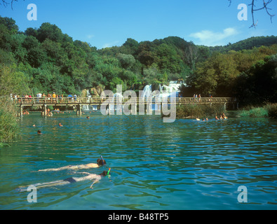 Wasserfall, Nationalpark Krka, Kroatien, Osteuropa Stockfoto