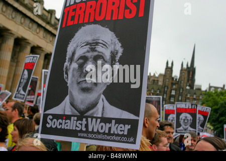 Protest in Edinburgh, Schottland Stockfoto