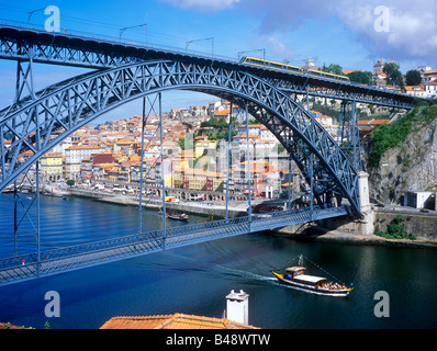 Brücke Dom Luis ich nach Vila Nova De Gaia in Porto, Portugal Stockfoto