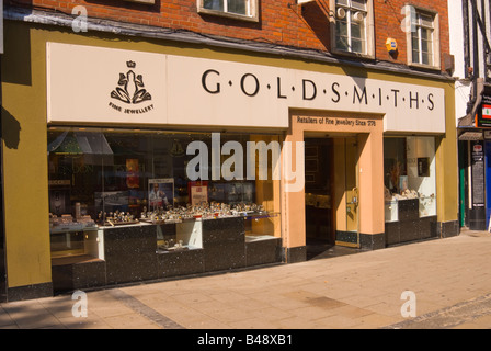 Goldschmiede in Norwich, Norfolk, Großbritannien (Einzelhändler von feinem Schmuck seit 1778) Stockfoto