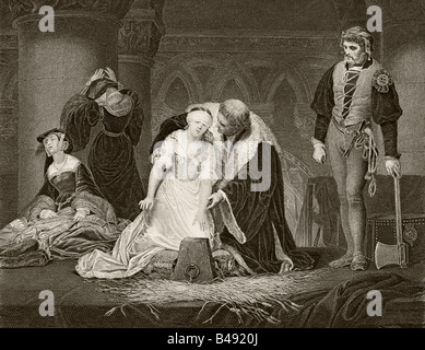 Hinrichtung von Lady Jane Grey 12 Februar 1554 Stockfoto