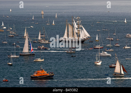 "Funchal 500 tall Schiffe Regatta". Cornwall. UK Stockfoto