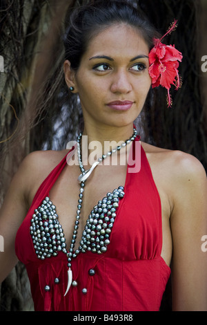 Schwarze Perlen Tahiti Französisch-Polynesien Stockfoto