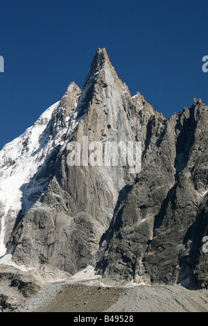 Les Drus, spektakulären Gipfel betrachtet von Montenvers, in der Nähe von Chamonix Mont-Blanc in den französischen Alpen. Stockfoto