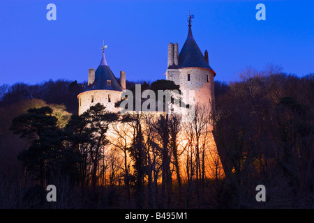 Castle Coch Tongwynlais Cardiff Wales in der Dämmerung Stockfoto