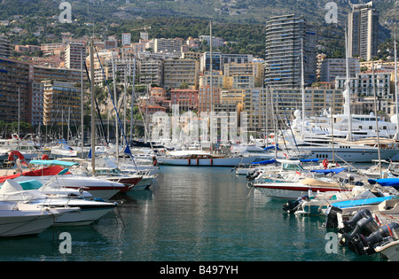 Yachten im Hafen von Monte Carlo Stockfoto