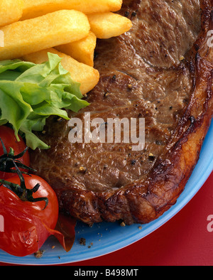 Steak und Pommes frites redaktionelle Essen Stockfoto