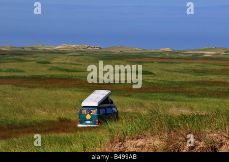RV-Fahrzeug in den Bereichen camping Stockfoto