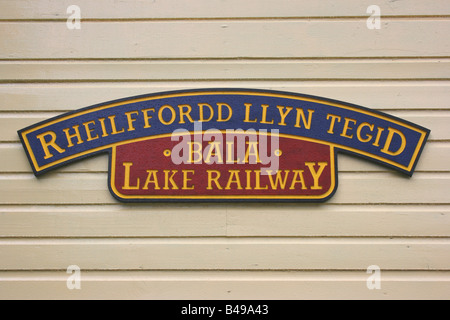 Melden Sie bei Bala Lake Railway, North Wales Stockfoto