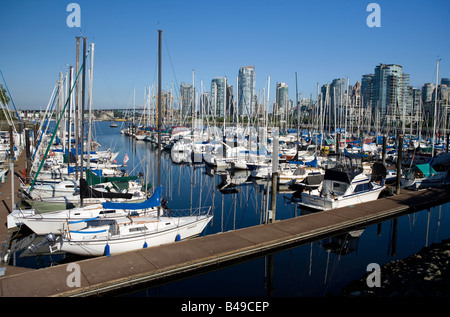 Marina am False Creek Granville Island Vancouver, British Columbia, Kanada. Stockfoto