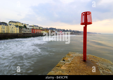 Sonnenaufgang von der Mole in Dawlish auf der Küste von South Devon in England Stockfoto