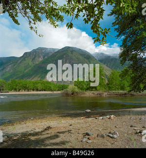 Der Chulyshman-Fluss. Altai-Gebirge, Sibirien, Russland Stockfoto