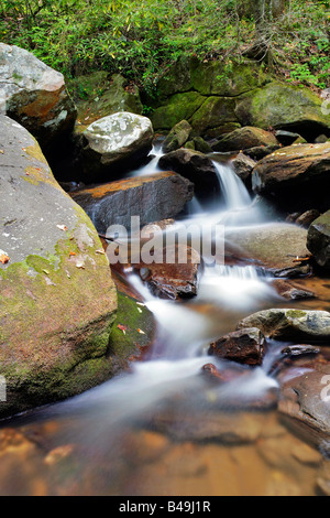 Unbekannte Wasserfall in Caesars Head State Park, South Carolina Stockfoto