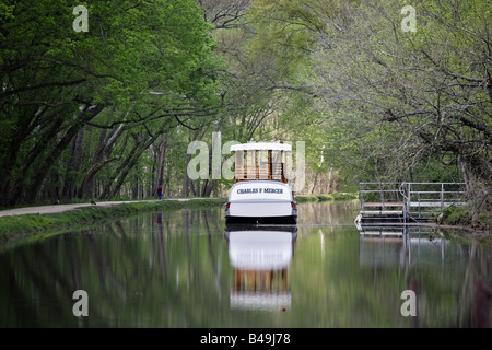 Charles F. Mercer, eine Aluminium-geschältes Nachbildung der ein Maultier gezeichnet Kanal oder Paket Boot Transport von Passagieren auf dem Kanal C & O Stockfoto