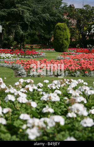 Von Chester, England. Sommer Beete in der Chester Grosvenor Park. Stockfoto