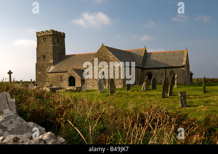 Pfarrei Kirche von St.Materiana auf Glebe Klippe auf Tintagel Cornwall England Stockfoto