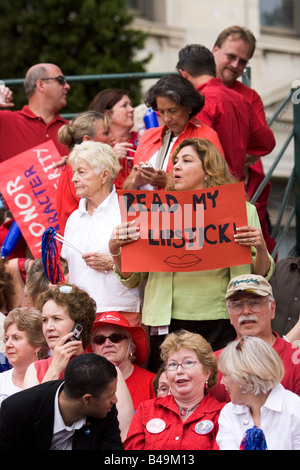 Anhänger bei einer John McCain Sarah Palin Kundgebung in Media Pennsylvania am 22. September 2008 Stockfoto