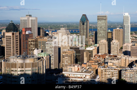 Blick auf die Skyline der Innenstadt von Montreal, Kanada. Stockfoto