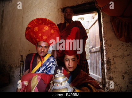 Tibet-Ladakh buddhistischen Mönch zeremoniellen Kostüm ritual Stockfoto