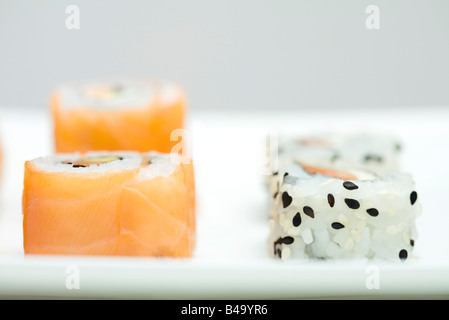 Nahaufnahme von sortierten sushi Stockfoto